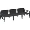 Sodo Sofų Rinkinys su pagalve 3 pcs Juoda Plienas