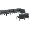 Sodo Sofų Rinkinys su pagalve 8 pcs Juoda Plienas