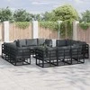 Sodo Sofų Rinkinys 13 pcs Juoda metalas