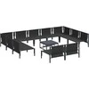 Sodo Sofų Rinkinys su pagalve 12 pcs Juoda Plienas