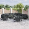 Sodo Sofų Rinkinys su pagalve 13 pcs Juoda Aliuminis
