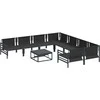 Sodo Sofų Rinkinys su pagalve 9 pcs Juoda Plienas