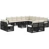Lauko baldų komplektas Sodo Sofų Rinkinys 14 pcs Juoda poliratanas