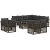 Lauko baldų komplektas Sodo Sofų Rinkinys 12 pcs Pilka poliratanas