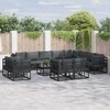 Sodo Sofų Rinkinys su pagalve 13 pcs Juoda Aliuminis