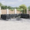 Sodo Sofų Rinkinys su pagalve 10 pcs Juoda Plienas
