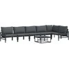 Sodo Sofų Rinkinys su pagalve 7 pcs Juoda Plienas