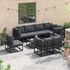 Sodo Sofų Rinkinys su pagalve 9 pcs Juoda Aliuminis