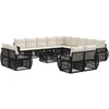 Lauko baldų komplektas Sodo Sofų Rinkinys 14 pcs Juoda ir kreminė balta poliratanas