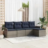 Sodo Sofų Rinkinys 5 vnt. Pilka poliratanas