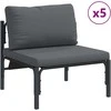 Sodo Sofų Rinkinys su pagalve 8 pcs Juoda Plienas