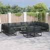 Sodo Sofų Rinkinys su pagalve 13 pcs Juoda Aliuminis