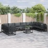 Sodo Sofų Rinkinys su pagalve 11 pcs Juoda Aliuminis