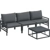 Sodo Sofų Rinkinys su pagalve 4 pcs Juoda Plienas