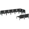 Sodo Sofų Rinkinys su pagalve 8 pcs Juoda Plienas