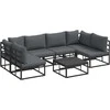 Sodo Sofų Rinkinys su pagalve 7 pcs Juoda Aliuminis