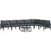 Sodo Sofų Rinkinys su pagalve 8 pcs Juoda Plienas