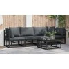 Sodo Sofų Rinkinys 4 pcs Juoda metalas