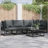 Lauko baldų komplektas Sodo Sofų Rinkinys 5 pcs Juoda metalas