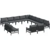 Sodo Sofų Rinkinys su pagalve 13 pcs Juoda Plienas