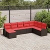 Lauko baldų komplektas Sodo Sofų Rinkinys 8 pcs Ruda Poli ratanas