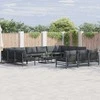 Sodo Sofų Rinkinys su pagalve 13 pcs Juoda Plienas