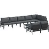 Sodo Sofų Rinkinys su pagalve 9 pcs Juoda Plienas