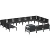 Sodo Sofų Rinkinys su pagalve 14 pcs Juoda Plienas