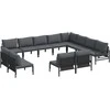Sodo Sofų Rinkinys su pagalve 12 pcs Juoda Plienas