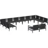 Sodo Sofų Rinkinys su pagalve 12 pcs Juoda Plienas