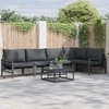 Sodo Sofų Rinkinys su pagalve 6 pcs Juoda Plienas