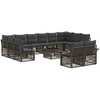 Lauko baldų komplektas Sodo Sofų Rinkinys 13 pcs Pilka poliratanas