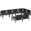 Sodo Sofų Rinkinys su pagalve 7 pcs Juoda Plienas
