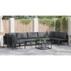 Sodo Sofų Rinkinys su pagalve 8 pcs Juoda Plienas