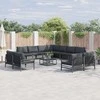 Sodo Sofų Rinkinys su pagalve 12 pcs Juoda Plienas