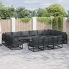Sodo Sofų Rinkinys su pagalve 14 pcs Juoda Aliuminis