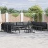 Sodo Sofų Rinkinys su pagalve 9 pcs Juoda Plienas