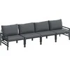 Sodo Sofų Rinkinys su pagalve 4 pcs Juoda Plienas