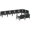 Sodo Sofų Rinkinys su pagalve 8 pcs Juoda Plienas