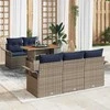 Lauko baldų komplektas Sodo Sofų Rinkinys su saugykla 6 pcs Pilka Poli ratanas