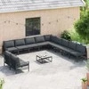Sodo Sofų Rinkinys su pagalve 12 pcs Juoda Plienas