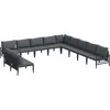 Sodo Sofų Rinkinys su pagalve 11 pcs Juoda Plienas