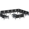 Sodo Sofų Rinkinys su pagalve 13 pcs Juoda Plienas