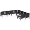 Sodo Sofų Rinkinys su pagalve 8 pcs Juoda Plienas