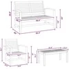 Lauko baldų komplektas Sodo Sofų Rinkinys 5 pcs Natūrali Kieto teka medžio