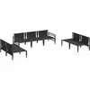 Sodo Sofų Rinkinys su pagalve 7 pcs Juoda Plienas