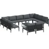 Sodo Sofų Rinkinys su pagalve 12 pcs Juoda Plienas