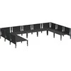 Sodo Sofų Rinkinys su pagalve 9 pcs Juoda Plienas