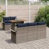 Lauko baldų komplektas Sodo Sofų Rinkinys su saugykla 6 pcs Pilka Poli ratanas