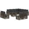 Lauko baldų komplektas Sodo Sofų Rinkinys 12 pcs Pilka poliratanas